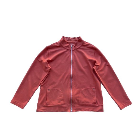 Zenergy Chico's Sweatshirt Full Zip 3/XL Orange Long Sleeve Lyocell Athleisure - Picture 3 of 7